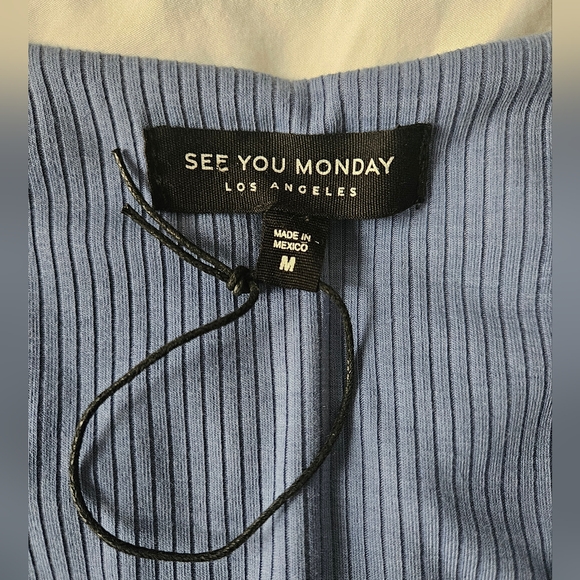 SEE YOU MONDAY Periwinkle Blue Ribbed Maxi Dress | SZ M - Picture 5 of 6